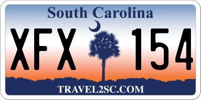 SC license plate XFX154
