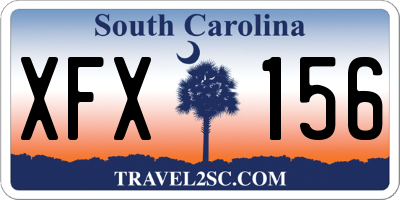 SC license plate XFX156