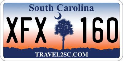 SC license plate XFX160