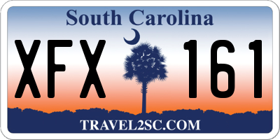 SC license plate XFX161