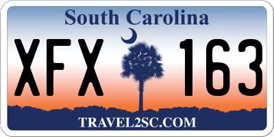 SC license plate XFX163