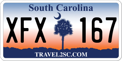 SC license plate XFX167