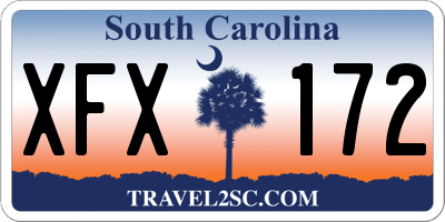 SC license plate XFX172