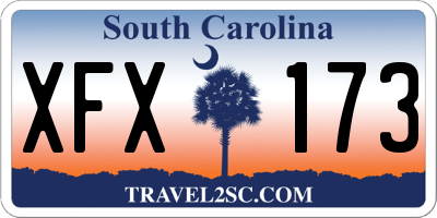 SC license plate XFX173