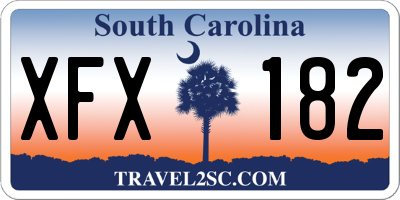 SC license plate XFX182