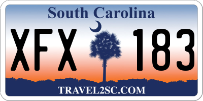 SC license plate XFX183