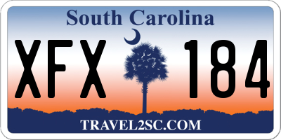 SC license plate XFX184