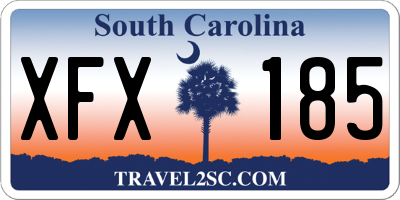 SC license plate XFX185