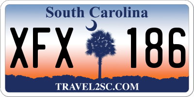 SC license plate XFX186
