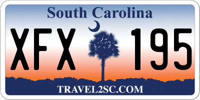 SC license plate XFX195