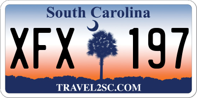 SC license plate XFX197