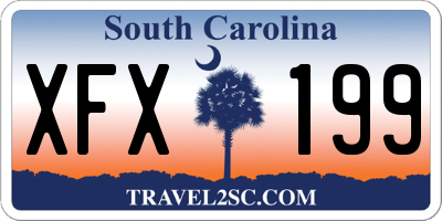 SC license plate XFX199