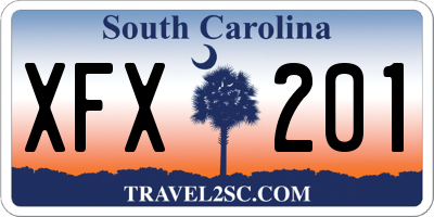 SC license plate XFX201
