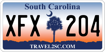 SC license plate XFX204