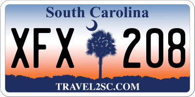 SC license plate XFX208
