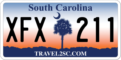 SC license plate XFX211