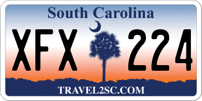 SC license plate XFX224