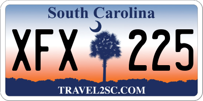 SC license plate XFX225