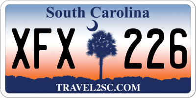 SC license plate XFX226