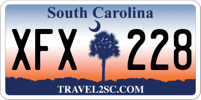 SC license plate XFX228