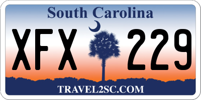 SC license plate XFX229