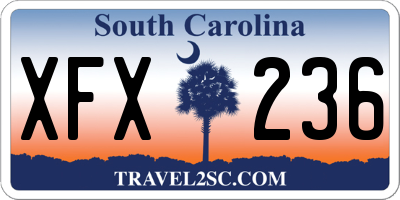 SC license plate XFX236