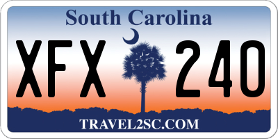 SC license plate XFX240
