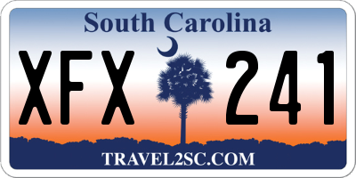 SC license plate XFX241