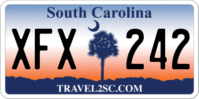 SC license plate XFX242