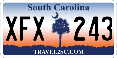 SC license plate XFX243