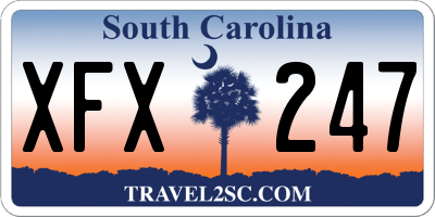 SC license plate XFX247