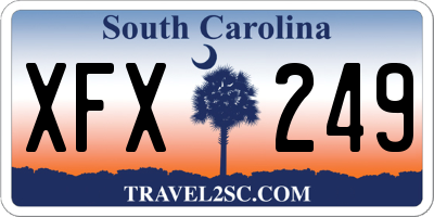 SC license plate XFX249
