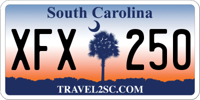 SC license plate XFX250