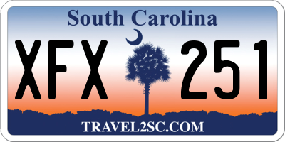 SC license plate XFX251
