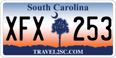 SC license plate XFX253