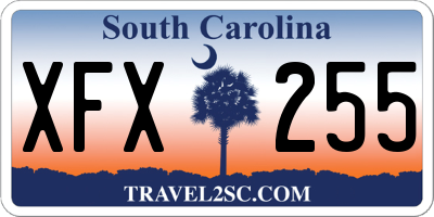 SC license plate XFX255