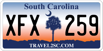 SC license plate XFX259