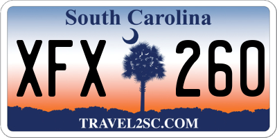 SC license plate XFX260