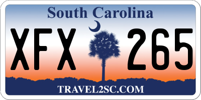 SC license plate XFX265