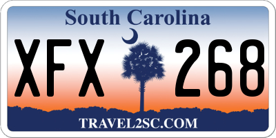 SC license plate XFX268