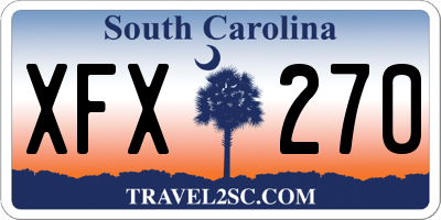SC license plate XFX270