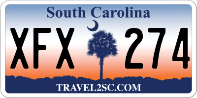 SC license plate XFX274