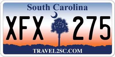 SC license plate XFX275