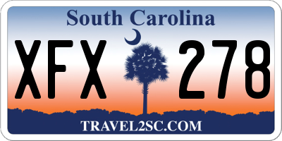 SC license plate XFX278