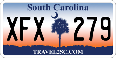 SC license plate XFX279