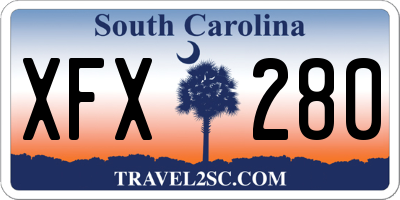 SC license plate XFX280