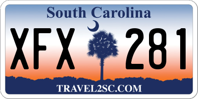 SC license plate XFX281