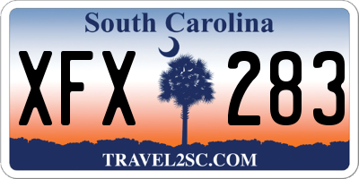 SC license plate XFX283