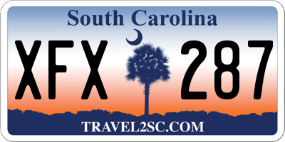 SC license plate XFX287