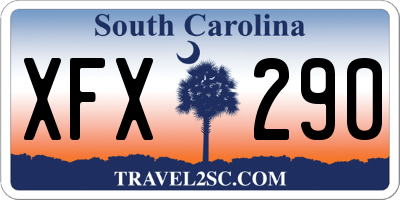 SC license plate XFX290